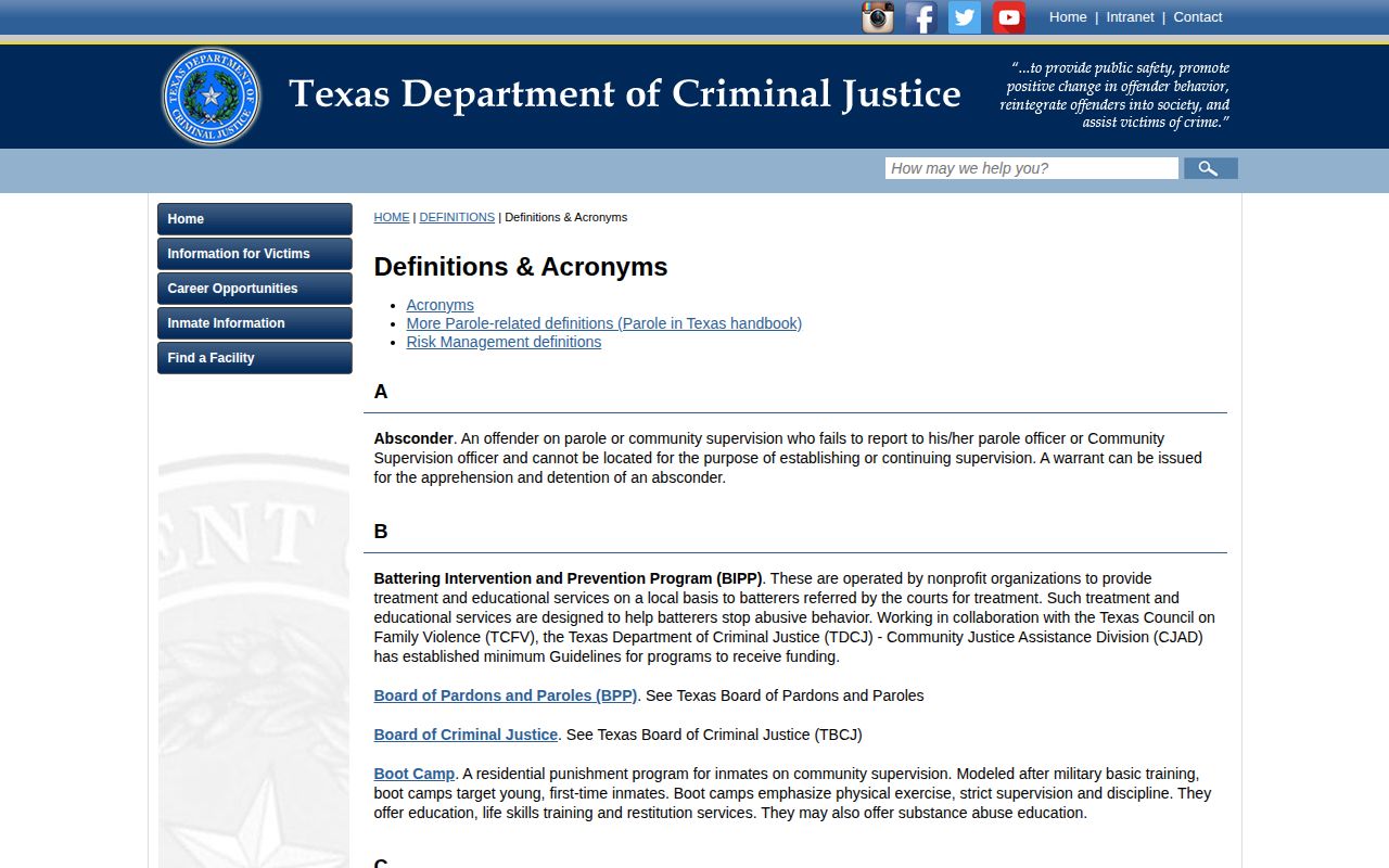 TDCJ definitions for Zavala County release date calculations