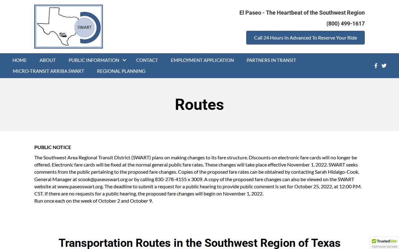 SWART transportation information after a Zavala County release